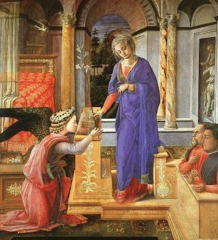 Fra Filippo Lippi : Annunciation with two Kneeling Donors